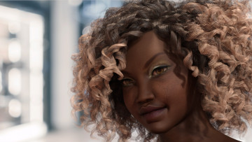 Картинка 3д+графика портрет+ portraits фон девушка взгляд