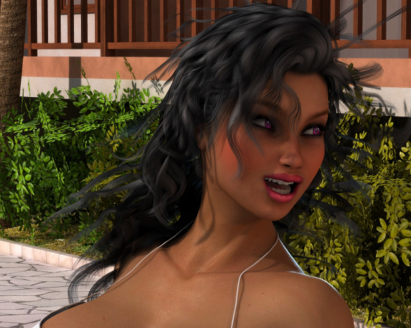 Обои картинки фото 3д графика, портрет , portraits, девушка, взгляд, фон