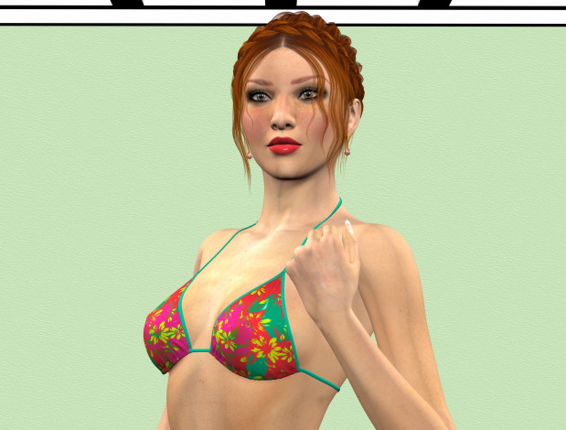 Обои картинки фото 3д графика, люди , people, фон, взгляд, девушка