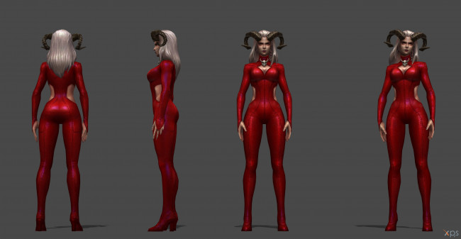 Обои картинки фото 3д графика, существа , creatures, фон, взгляд, девушка