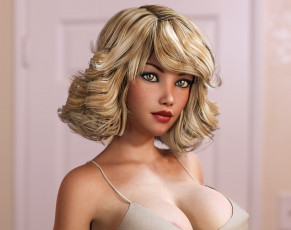 Картинка 3д+графика люди+ people взгляд девушка фон