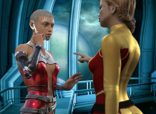 Картинка 3д+графика фантазия+ fantasy фон девушки взгляд