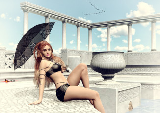 Картинка 3д+графика люди+ people фон взгляд девушка