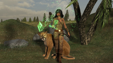 Картинка 3д+графика люди+и+животные+ people+and+animals фон взгляд девушка