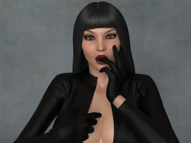 Обои картинки фото 3д графика, люди , people, девушка, взгляд, фон