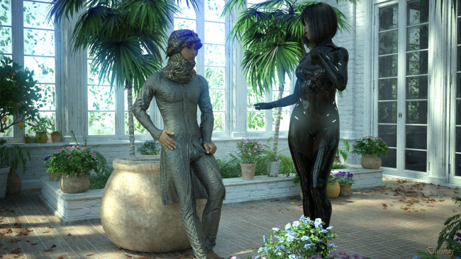 Обои картинки фото 3д графика, люди , people, девушка, взгляд, фон