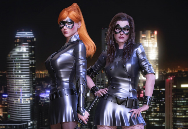 Обои картинки фото 3д графика, люди , people, девушки, взгляд, фон