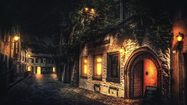 Обои картинки фото freiburg im breisgau, germany, города, - огни ночного города, freiburg, im, breisgau