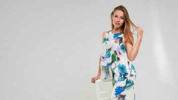 Картинка девушки jenna+kseniya цветастое платье