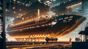 Картинка фэнтези транспортные+средства нейросети графика нейроарт ai art нейронные сети рисунки нейро искусство