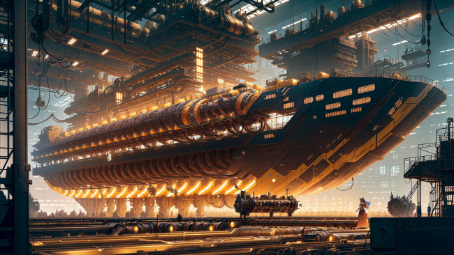 Обои картинки фото фэнтези, транспортные средства, нейросети, графика, нейроарт, ai, art, нейронные, сети, рисунки, нейро, искусство