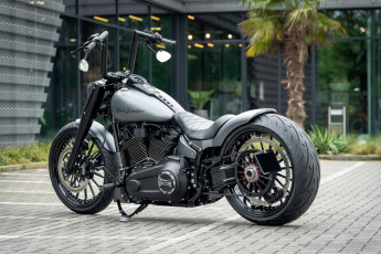 Картинка мотоциклы harley-davidson softail fat boy silver blast customized custombikes