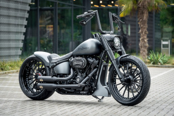 обоя мотоциклы, harley-davidson, softail, fat, boy, silver, blast, customized, custombikes