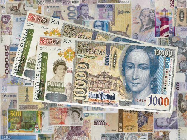 Обои картинки фото разное, золото, купюры, монеты