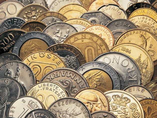 Обои картинки фото разное, золото, купюры, монеты