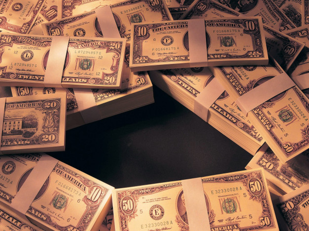 Обои картинки фото разное, золото, купюры, монеты