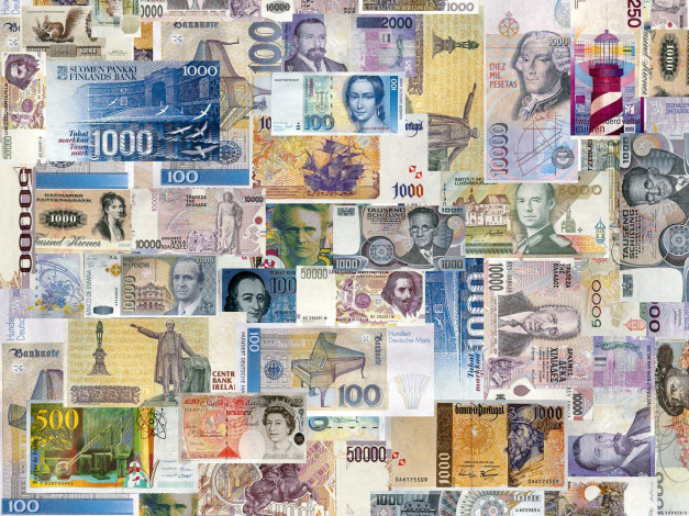 Обои картинки фото разное, золото, купюры, монеты