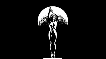 Картинка векторная графика луна девушка