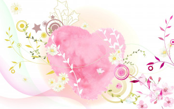 Картинка праздничные день св валентина сердечки любовь звезды сердце цветы