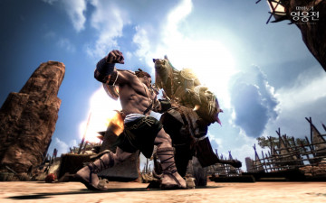 обоя видео, игры, vindictus, человек, существо, драка