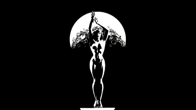 Обои картинки фото векторная, графика, луна, девушка