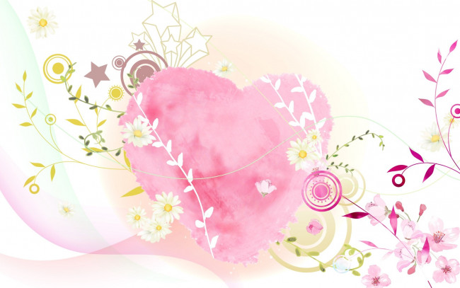 Обои картинки фото праздничные, день, св, валентина, сердечки, любовь, звезды, сердце, цветы