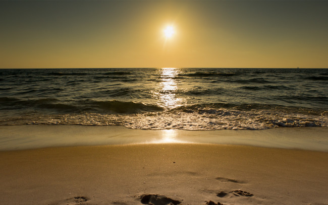 Обои картинки фото природа, восходы, закаты, закат, море