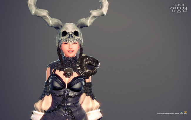 Обои картинки фото видео, игры, vindictus, череп, девушка