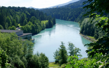 Картинка германия бавария хальблех природа реки озера лес река