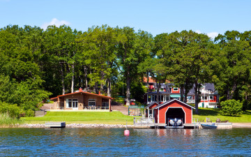Картинка швеция resarо города улицы площади набережные река дома лес