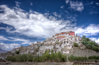Картинка thikse monastery india города буддистские другие храмы монастырь тикси буддизм индия
