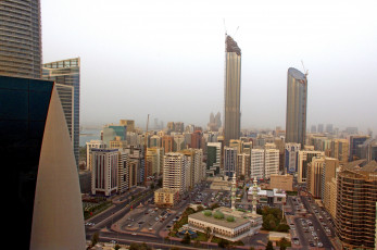 Картинка города абу даби оаэ столица абу-даби путешествие мечеть небоскрёбы