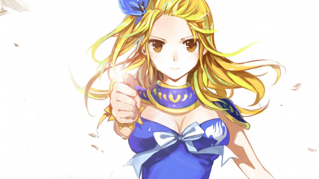 Обои картинки фото аниме, fairy, tail, блондинка, люси, волшебница