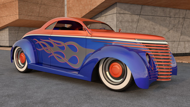 Обои картинки фото автомобили, 3д, ford, 1937