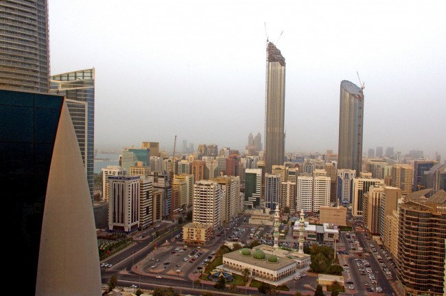 Обои картинки фото города, абу, даби, оаэ, столица, абу-даби, путешествие, мечеть, небоскрёбы