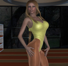 Картинка 3д+графика люди+ people девушка взгляд блондинка