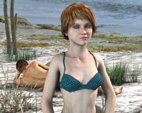 Картинка 3д+графика люди+ people взгляд девушка