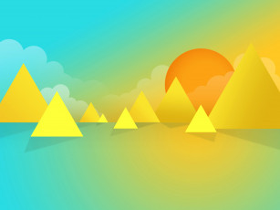 Картинка векторная+графика природа солнце