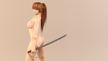 Картинка 3д+графика аниме+ anime катана взгляд девушка