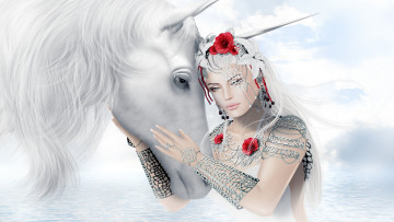 Картинка 3д+графика фантазия+ fantasy единорог