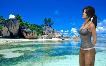 Картинка 3д+графика аниме+ anime девушка взгляд море