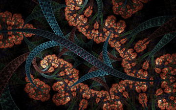 Картинка 3д+графика фракталы+ fractal цвета фон узор