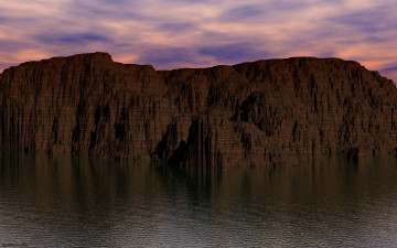 Картинка 3д+графика природа+ nature небо скала вода