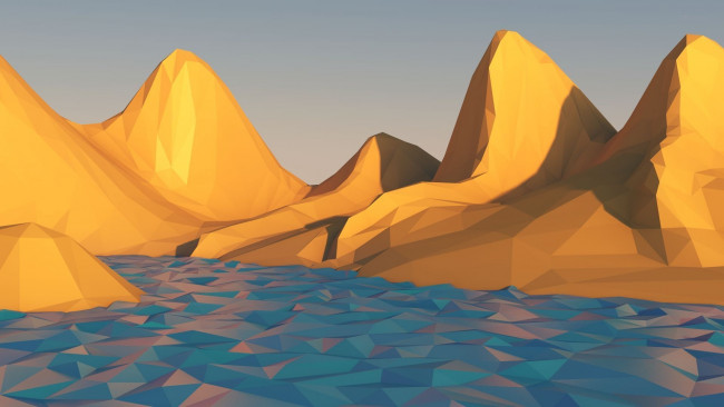 Обои картинки фото векторная графика, природа, озеро, горы