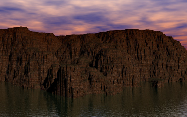 Обои картинки фото 3д графика, природа , nature, небо, скала, вода