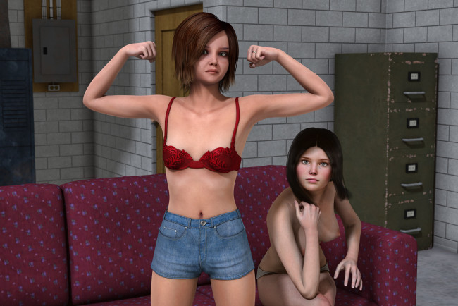 Обои картинки фото 3д графика, люди , people, девушка, поза, диван, взгляд