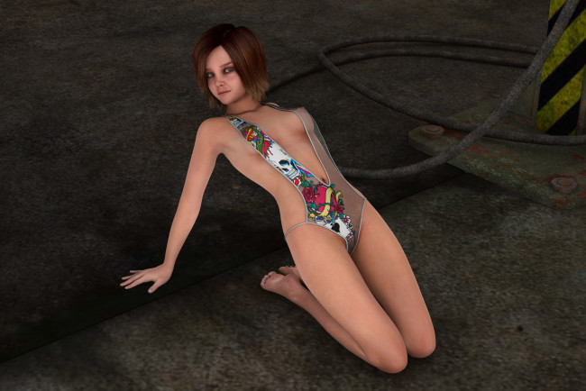 Обои картинки фото 3д графика, люди , people, поза, взгляд, девушка