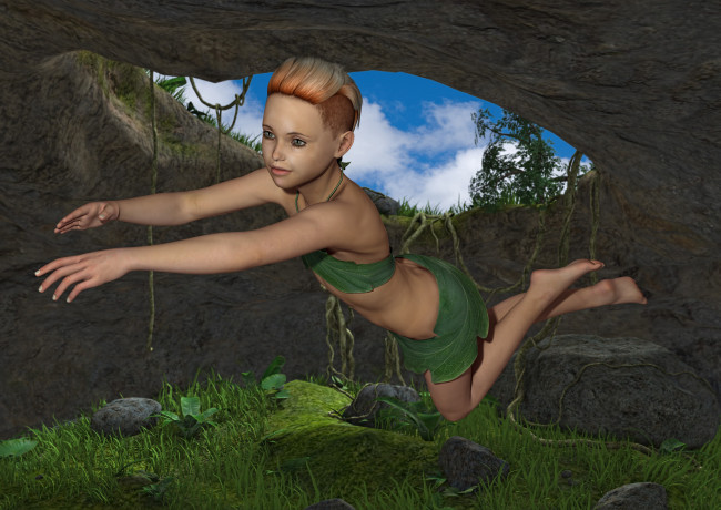 Обои картинки фото 3д графика, фантазия , fantasy, полет, девушка