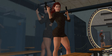 Картинка 3д+графика люди+ people фон отражение взгляд девушка