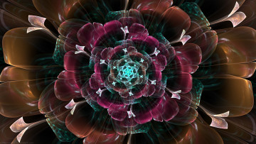 Картинка 3д+графика фракталы+ fractal цвета фон узор